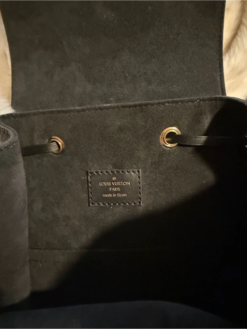 Louis Vuitton Black Leather Backpack Emp
